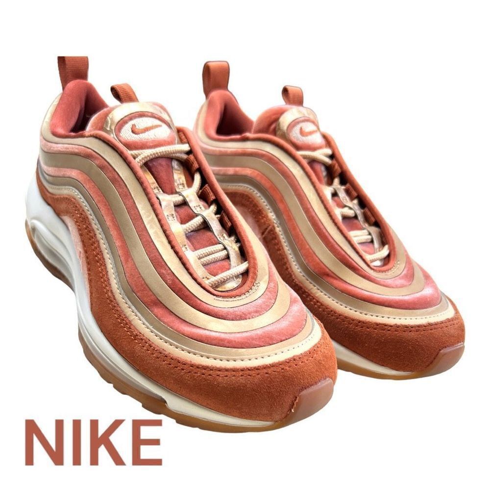 Nike Air Max 97 Ultra Women's Dusty Peach Velvet White Sneakers Shoes Size 6.5